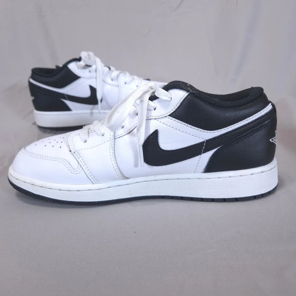 Nike Air Jordan 1 Low Panda GS Sneakers Youth 7Y Womens 8.5 White Black Shoes